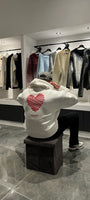 ADJ - Pull Blanc Oversize - Print coeur rouge